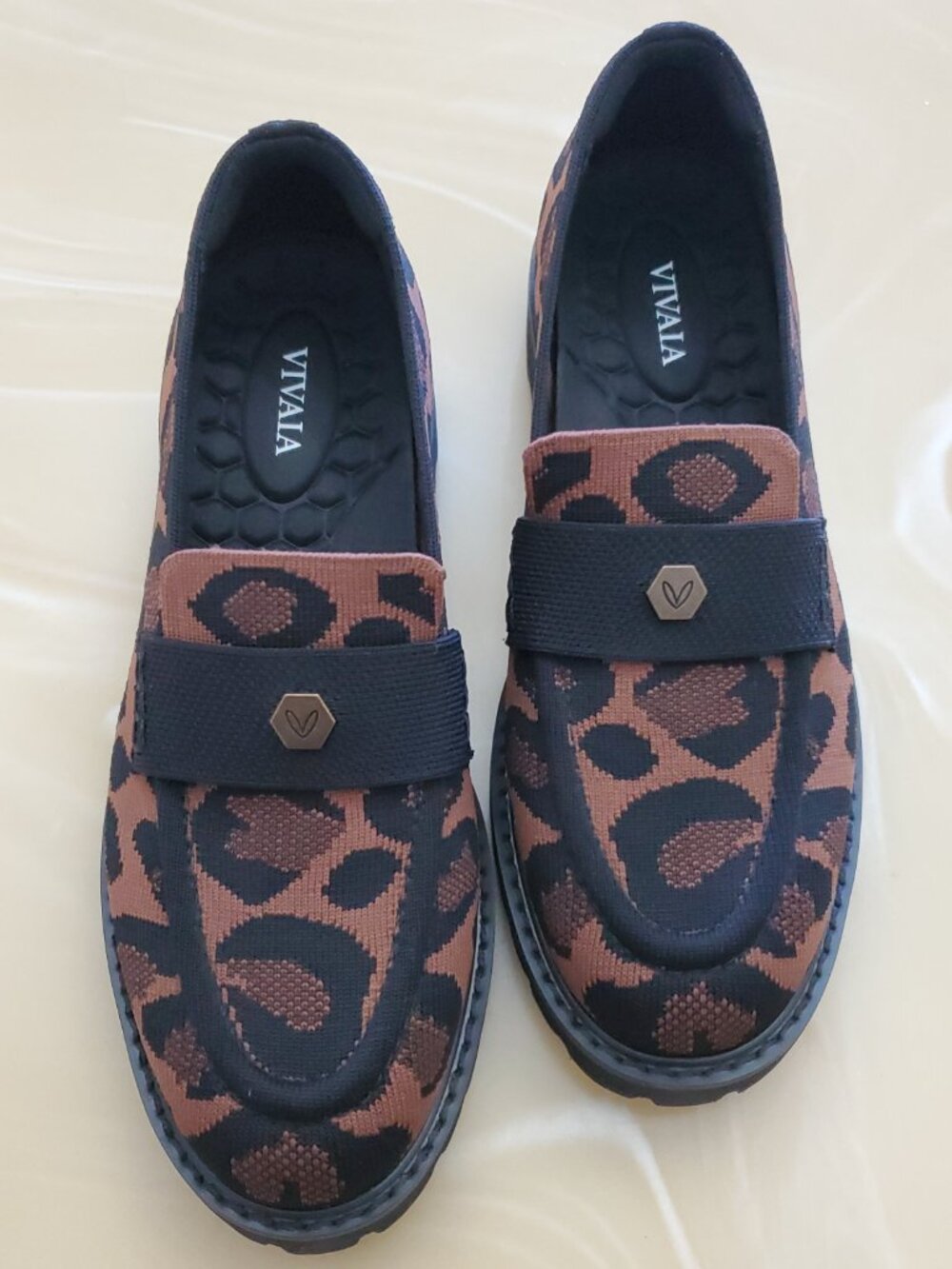 Vivaia Francesca Round-Toe Platform Chunky Heel Loafers Leopard Size 37.5 US 7 - Picture 2 of 14